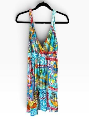Jams World Vibrant Abstract knee length Dress Hawaii Hibiscus island magic